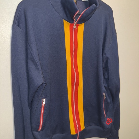 ACE Track Jacket 90's Navy Blue Red Gold Retro XLTG Men - Picture 4 of 8